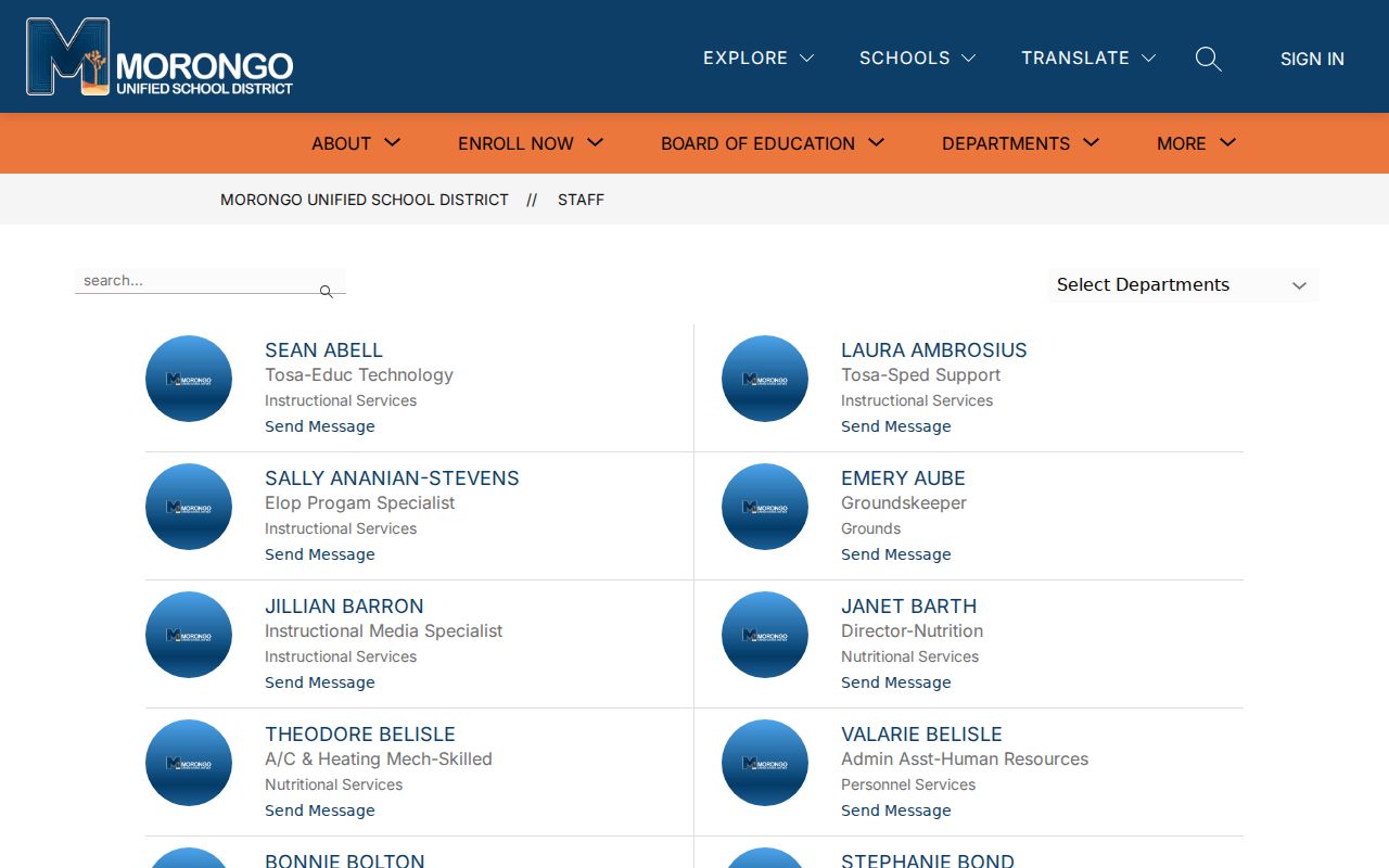 Yucca Valley people directories search for Morongo Unified School District staff
