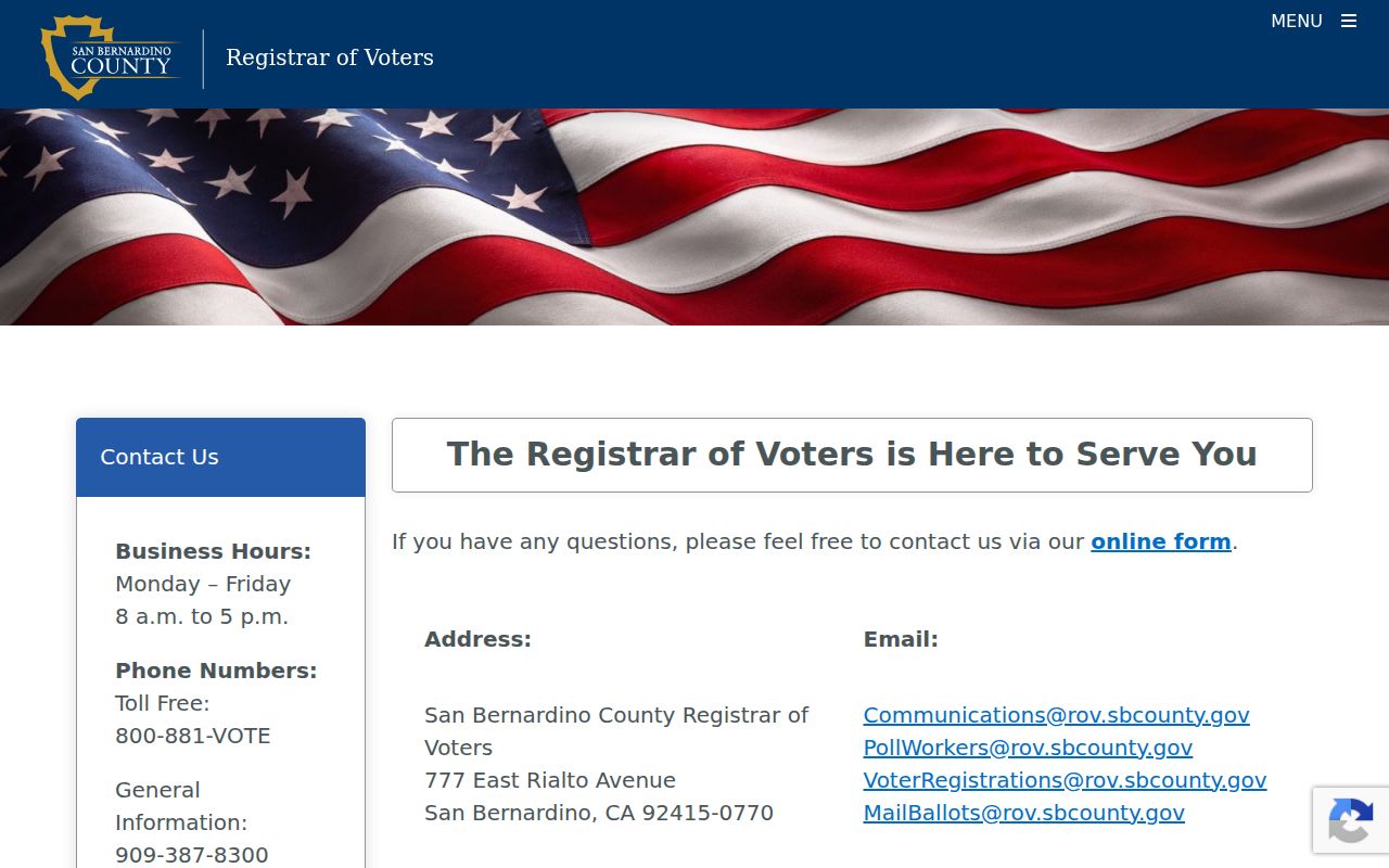 Yucca Valley people directories source for the county Registrar of Voters