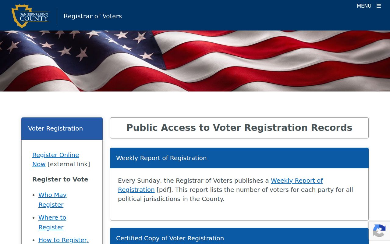 Yucca Valley voter records access options from San Bernardino County